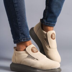 SLW161 Hippo Bağcıksız Süet Erkek Günlük Sneaker Ayakkabı GT - Bej