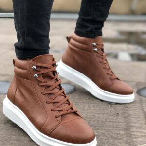 SLW202 Toronto Bağcıklı Cilt Erkek Spor Bot BT - Taba